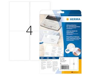HERMA GmbH - Etichette per indirizzi per macchine da scrivere, formato A4, 102 x 148 mm, confezione da 80, colore: Bianco