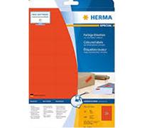 HERMA Self Adhesive Coloured Labels, 24 Labels Per A4 Sheet, 2400 Labels For Pri