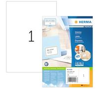 HERMA Etichette Universali, 210 x 297 mm, Etichette Adesive A4 per Stampante, 1 Etichette per Foglio, Bianco