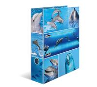 HERMA Lever Arch File Animals with Dolphins Motif, A4, 70 mm Spine, with Inner P