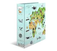 HERMA Lever Arch File Kindergarten Animals with World Map Motif, A4, 70 mm Spine
