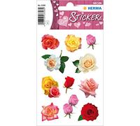 HERMA Love Liebe Sticker autoadesivi con motivi d'amore per San Valentino, matrimonio, fai da te, scrapbooking o come regalo, 36 adesivi decorativi permanente Fiori di rosa.