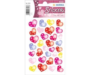 HERMA Love Liebe Sticker autoadesivi con motivi d'amore per San Valentino, matrimonio, fai da te, scrapbooking o come regalo, 36 adesivi decorativi permanente Cuori a pois
