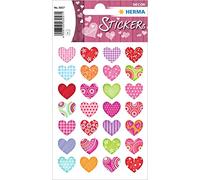 Herma Love Love - Adesivi autoadesivi con motivi d'amore per San Valentino, matrimonio, artigianato, scrapbooking o come regalo, 36 adesivi decorativi permanenti colorati cuori