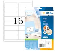 HERMA Etichette per Indirizzi, 99,1 x 33,8 mm, Etichette Adesive A4 per Stampante, 16 Etichette per Foglio, Bianco
