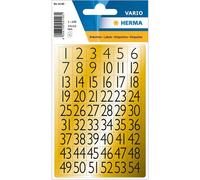 Herma Premium Quality Foil Number Sticker Number 1-100 Black/Gold (13x12mm)