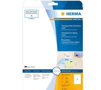 Herma Premium Quality Permanent Adhesion Transparent Matte Labels A4 25 Pieces