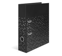 HERMA Raccoglitore formato A4, colore nero, set da 5 pezzi, larghezza 7 cm, raccoglitore ad anelli per bambini con motivo, in tinta unita con finitura lucida e stampa interna per ragazzi e ragazze