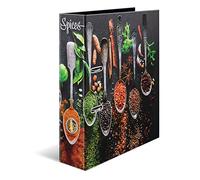 HERMA Raccoglitore per ricette formato A4, larghezza 7 cm, organizer per ricette fai da te, finitura lucida, design con stampa interna