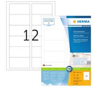 HERMA Self Adhesive Address Mailing Labels, 12 Labels Per A4 Sheet, 1200 Labels