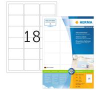 HERMA Self Adhesive Address Mailing Labels, 18 Labels Per A4 Sheet, 1800 Labels