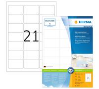 HERMA Self Adhesive Address Mailing Labels, 21 Labels Per A4 Sheet, 2100 Labels