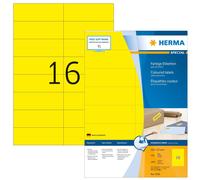 HERMA Self Adhesive Coloured Labels, 16 Labels Per A4 Sheet, 1600 Labels For Pri
