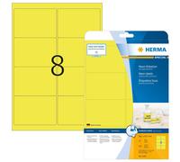 HERMA Self Adhesive Coloured Labels, 8 Labels Per A4 Sheet, 160 Labels For Print