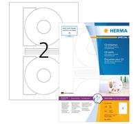 HERMA Self Adhesive Full Face CD Labels, 2 Labels Per A4 Sheet, 200 Labels For P