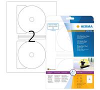 HERMA Self Adhesive Full Face CD Labels, 2 Labels Per A4 Sheet, 50 Labels For Pr