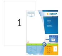 HERMA Self Adhesive Multi-Purpose Labels, 1 Label Per A4 Sheet, 100 Labels For L