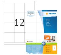 HERMA Etichette Universali, 70 x 67,7 mm, Etichette Adesive A4 per Stampante, 12 Etichette per Foglio, Bianco