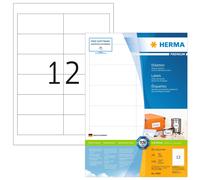 HERMA Self Adhesive Multi-Purpose Labels, 12 Labels Per A4 Sheet, 1200 Labels Fo