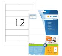 HERMA Self Adhesive Multi-Purpose Labels, 12 Labels Per A4 Sheet, 300 Labels For