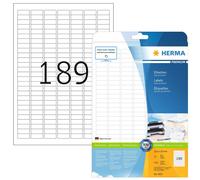 HERMA Self Adhesive Multi-Purpose Labels, 189 Labels Per A4 Sheet, 4725 Labels F