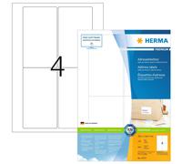 HERMA Etichette per Pacchi e Spedizioni, 78,7 x 139,7 mm, Etichette Adesive A4 per Stampante, 4 Etichette per Foglio, Bianco