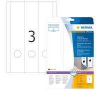HERMA Self Adhesive Removable Lever Arch File Labels, 3 Labels Per A4 Sheet, 75