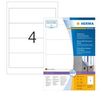 HERMA Self Adhesive Removable Lever Arch File Labels, 4 Labels Per A4 Sheet, 400