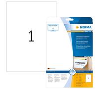 HERMA Self Adhesive Removable Multi-Purpose Labels, 1 Label Per A4 Sheet, 25 Lab