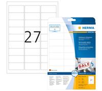 HERMA Self Adhesive Removable Multi-Purpose Labels, 27 Labels Per A4 Sheet, 675