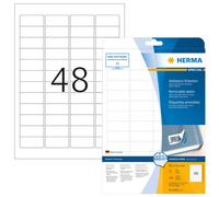 HERMA Self Adhesive Removable Multi-Purpose Labels, 48 Labels Per A4 Sheet, 1200