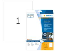 HERMA Self Adhesive Removable Weatherproof Foil Labels, 1 Label Per A4 Sheet, 20