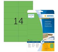 HERMA Self Adhesive Removalbe Coloured Labels, 14 Labels Per A4 Sheet, 280 Label