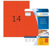 HERMA Self Adhesive Removalbe Coloured Labels, 14 Labels Per A4 Sheet, 280 Label