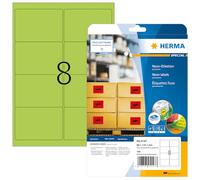 HERMA Etichette per Marcatura, 99,1 x 67,7 mm, Etichette Adesive A4 per Stampante, 8 Etichette per Foglio, Verde Neon
