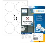 HERMA Etichette Staccabili, Ø 85 mm, Etichette Adesive A4 per Stampante, 6 Etichette per Foglio, Bianco