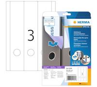 HERMA Special - Selbstklebende, entfernbare, Matte, lichtdichte Aktenordneretiketten aus Papier - Weiß - 59 x 297 mm 75 Etikett(en) (25 Bogen x 3)