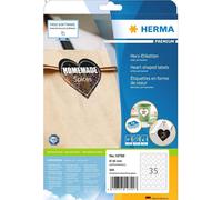 HERMA 10791 - Etichette a forma di cuore, 120 pezzi, Ø 60 mm, 12 fogli A4, autoadesive, stampabili, opache, in carta bianca