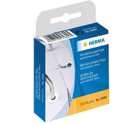 HERMA Anelli di Rinforzo su Rotolo, 500 pezzi, Ø 12 mm, autoadesivi, rinforzi perforati resistenti agli strappi, opachi, bianchi, dispenser in pellicola, anelli rinforzati adesivi per fori