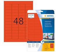 HERMA SuperPrint, Etichette con bordo (45,7 x 21,2 mm), colore: Rosso - NUOVO