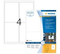 HERMA Weatherproof Outdoor Labels, 160 Labels, 40 Sheets, 99.1 x 139 mm, White,