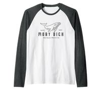 Herman Melville Cute Whale | Boat Tour | Moby Dick Maglia con Maniche Raglan
