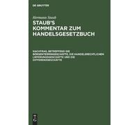 Hermann Staub Nachtrag, Betreffend Die Börsentermingeschäfte, (Copertina rigida)
