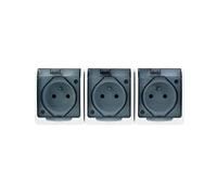 Hermes 0323-01 - Presa ermetica a 3 vie con/u Fumo incernierato Coperchio 16 A IP44 Bianco Elektro-plast 5901130483914