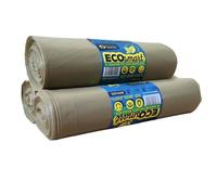 Hermes Shop 30 Sacchi Spazzatura Grandi 90x120 - Rotoli Trasparenti Ambra 120 Litri - Resistenti - Salvagoccia - Set da 5 Rotoli da 6 Sacchi
