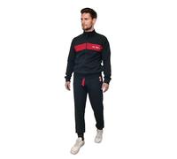 hermet A.C.Milan, Pigiama Tuta Casa in Felpa Garzata, Felpa Con Zip, Pantalone, Rosso Nero, Adulto, Ragazzo, Invernale, Taglia L, Prodotto Ufficiale