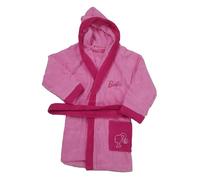 hermet Accappatoio Barbie ricamato in spugna con cappuccio Rosa e fucsia per bambine e ragazze (3/4 anni)