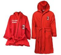 hermet Accappatoio con Cappuccio AC MILAN | Accappatoi Calcio Personalizzabili con Nome Ricamato PS 02959