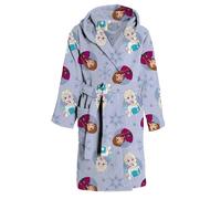 hermet Accappatoio In Spugna, 100% Cotone, Accappatoio da Bambina, Con Cappuccio e Cintura, Disegno Con Frozen, 6/7 Anni