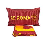 hermet AS Roma - Parure Copripiumino Singolo, Federa + Sacco, 100% Cotone